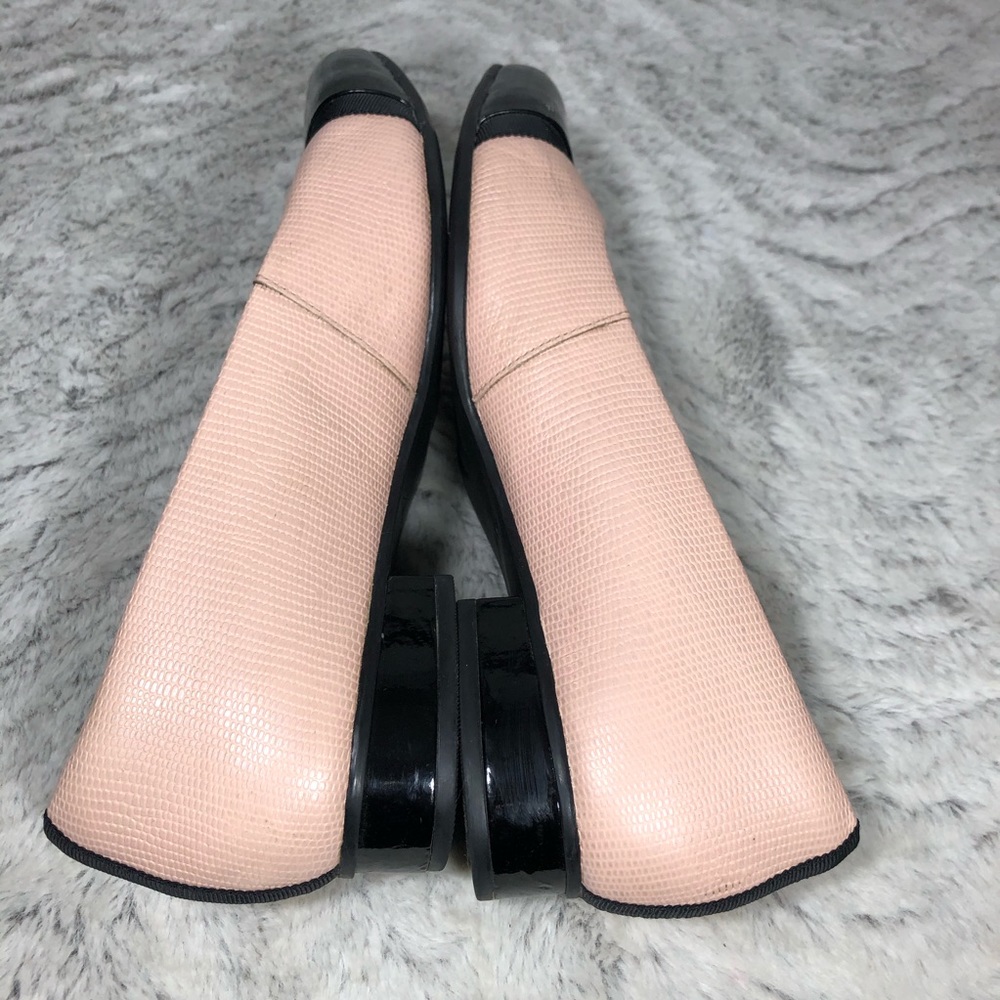 Cap Toe Low Heel Lizard Print Career Shoes - Picture 6 of 12